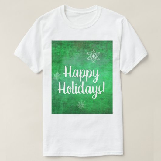 prettige feestdagen Snowflakes op groen T-shirt (Design voorkant)