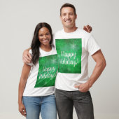 prettige feestdagen Snowflakes op groen T-shirt (Unisex)