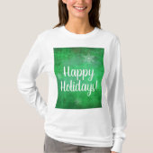 prettige feestdagen Snowflakes op groen T-shirt (Voorkant)