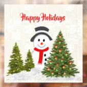 prettige feestdagen Snowman 20x20 Kerstmis Raamsticker (Vel 2)