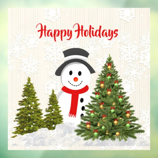 prettige feestdagen Snowman 20x20 Kerstmis Raamsticker (Vel 3)