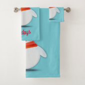 prettige feestdagen Snowman Bad Handdoek (Insitu)