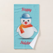 prettige feestdagen Snowman Bad Handdoek (Handdoek)