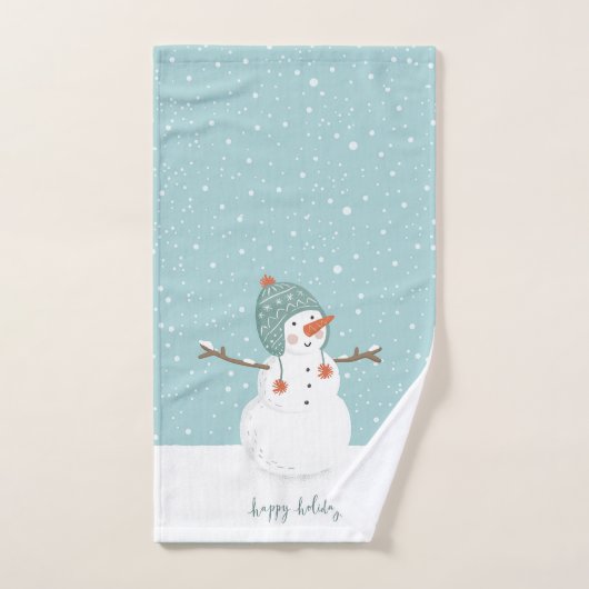 prettige feestdagen Snowman Bad Handdoek (Handdoek)