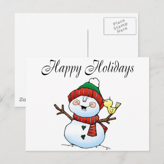 Prettige feestdagen (Snowman Birdy) (Voorkant / Achterkant)