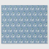 prettige feestdagen Snowman Cadeaupapier (Vlak)