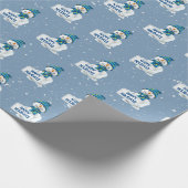 prettige feestdagen Snowman Cadeaupapier (Hoek)