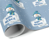 prettige feestdagen Snowman Cadeaupapier (Rol Hoek)