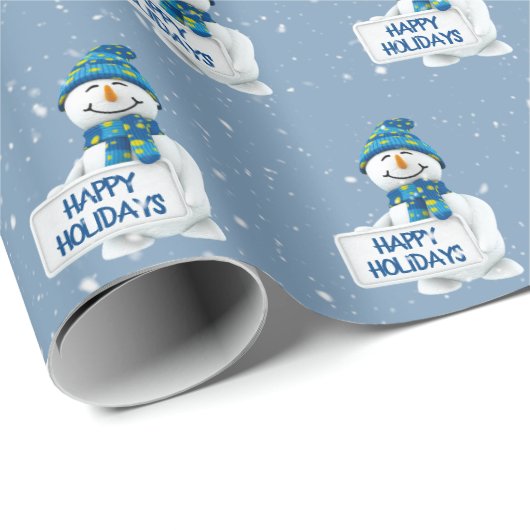 prettige feestdagen Snowman Cadeaupapier (Rol Hoek)
