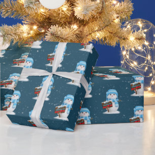 prettige feestdagen Snowman Cadeaupapier