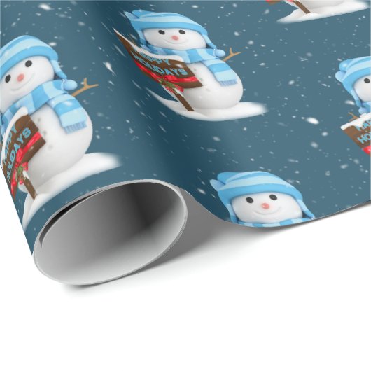 prettige feestdagen Snowman Cadeaupapier (Rol Hoek)