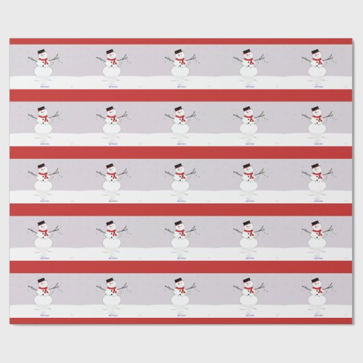 prettige feestdagen Snowman Cadeaupapier (Vlak)