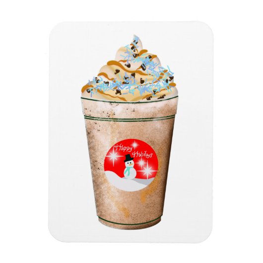 prettige feestdagen Snowman Caramel en Sprinkles L Magneet (Verticaal)