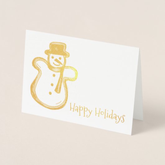 prettige feestdagen Snowman Cookie Kerstmis Hanukk Folie Kaarten (Voorkant)