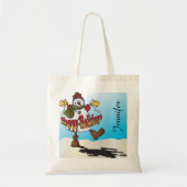 Prettige feestdagen €? Snowman | DIY-naam | Christ Tote Bag (Voorkant)