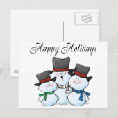 Prettige feestdagen Snowman familie (Voorkant / Achterkant)