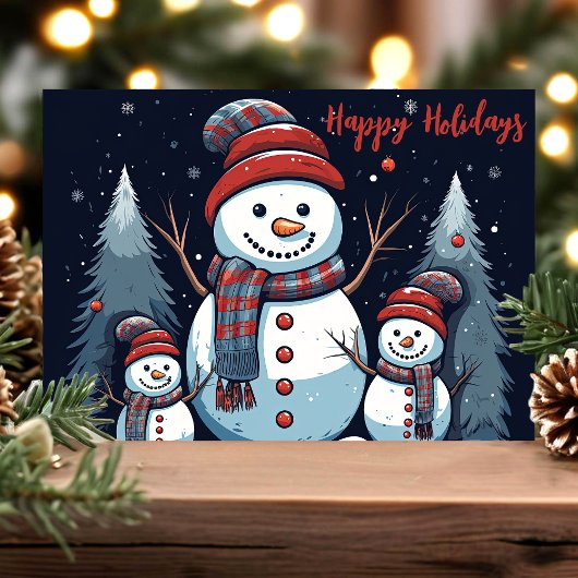 Prettige feestdagen Snowman Family