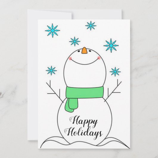 prettige feestdagen Snowman Feestdagenkaart (Voorkant)