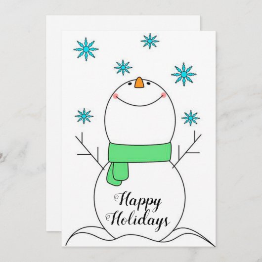 prettige feestdagen Snowman Feestdagenkaart (Voorkant / Achterkant)