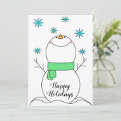prettige feestdagen Snowman Feestdagenkaart (Staand voorkant)