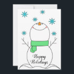 prettige feestdagen Snowman Feestdagenkaart<br><div class="desc">prettige feestdagen Snowman Verspreid vreugde,  deel vrolijkheid,  vrolijk alles en een gelukkig altijd! Vakantiekaarten die zijn ontworpen om het hele jaar op te ruimen.</div>
