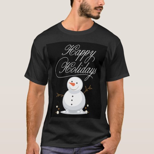 Prettige feestdagen Snowman – Feestelijke kerstgra T-shirt (Voorkant)