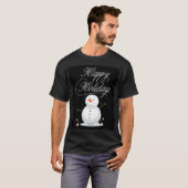 Prettige feestdagen Snowman – Feestelijke kerstgra T-shirt (Voorkant volledig)