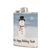 prettige feestdagen Snowman Flask Heupfles (Links)