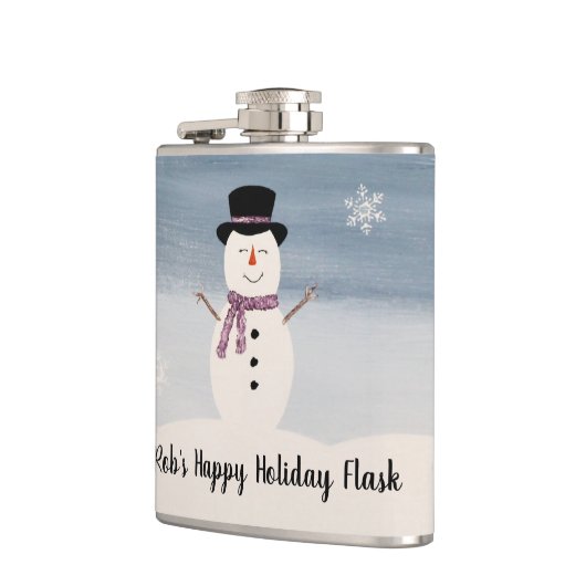 prettige feestdagen Snowman Flask Heupfles (Links)