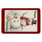 Prettige feestdagen Snowman flexibele fotomagneet Magneet (Horizontaal)