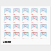 Prettige feestdagen Snowman Gift Label Sticker Aan (Vel)