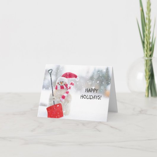 prettige feestdagen Snowman-kerstfeestkaart Kaart (Voorkant)