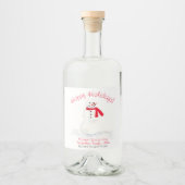 prettige feestdagen Snowman Kerstmis glimlachen Likeurfles Etiket (Voorkant)