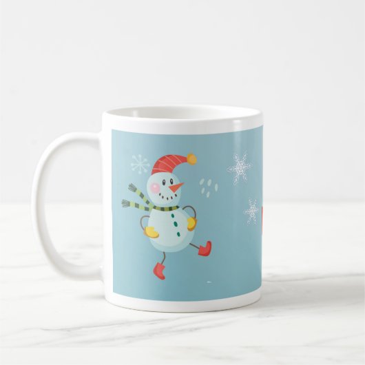 prettige feestdagen Snowman Koffiemok (Links)