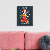 Prettige feestdagen Snowman Kousen Snoepriet Canvas Afdruk (Insitu (Woonkamer))