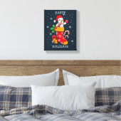 Prettige feestdagen Snowman Kousen Snoepriet Canvas Afdruk (Insitu (Slaapkamer))