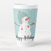 prettige feestdagen Snowman Latte Mok (Voorkant)