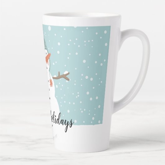 prettige feestdagen Snowman Latte Mok (Rechts)
