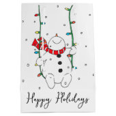 prettige feestdagen Snowman Medium Cadeauzakje (Achterkant)