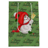 prettige feestdagen Snowman Medium Gift Bag Medium Cadeauzakje (Achterkant)