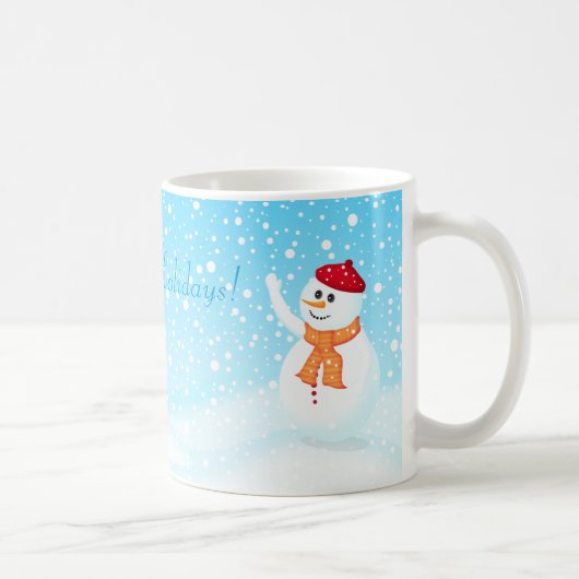 "Prettige feestdagen" Snowman Mok (Rechts)