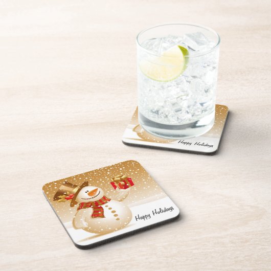 prettige feestdagen Snowman Onderzetters (Rechterzijde)