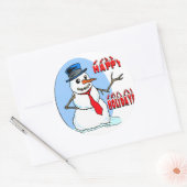 prettige feestdagen Snowman Ronde Sticker (Envelop)
