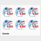 prettige feestdagen Snowman Ronde Sticker (Vel)