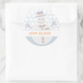 prettige feestdagen Snowman Ronde Sticker (Tas)