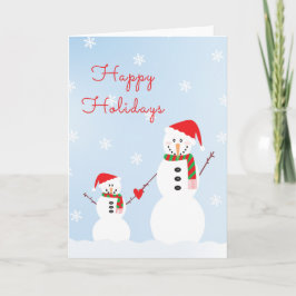 Prettige feestdagen Snowman Santa Hat Kaart