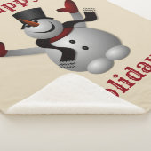 prettige feestdagen Snowman Sherpa Deken (3/4)
