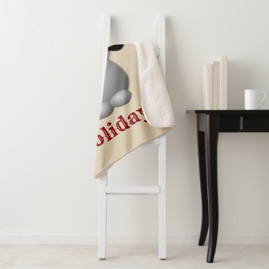 prettige feestdagen Snowman Sherpa Deken (In situ)