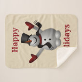 prettige feestdagen Snowman Sherpa Deken (Voorkant (horizontaal))