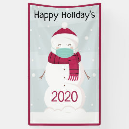 prettige feestdagen Snowman Spandoek